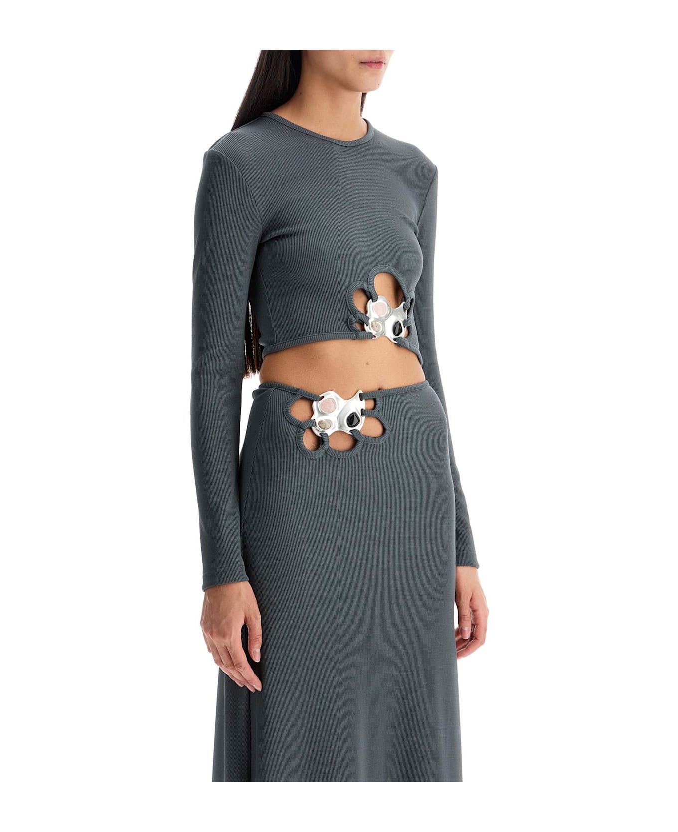 Christopher Esber 'three Stone Crop Top Trio - STEEL (Grey)