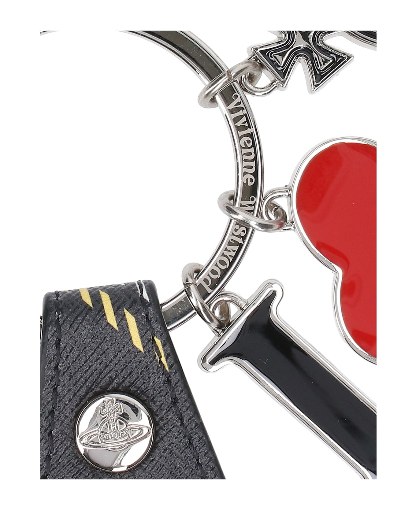 ★Vivienne Westwood★ 25SS I Love ORB Logo Keyring 8203011EU Vivienne Westwood I Love Orb bag charm for Women - Black in