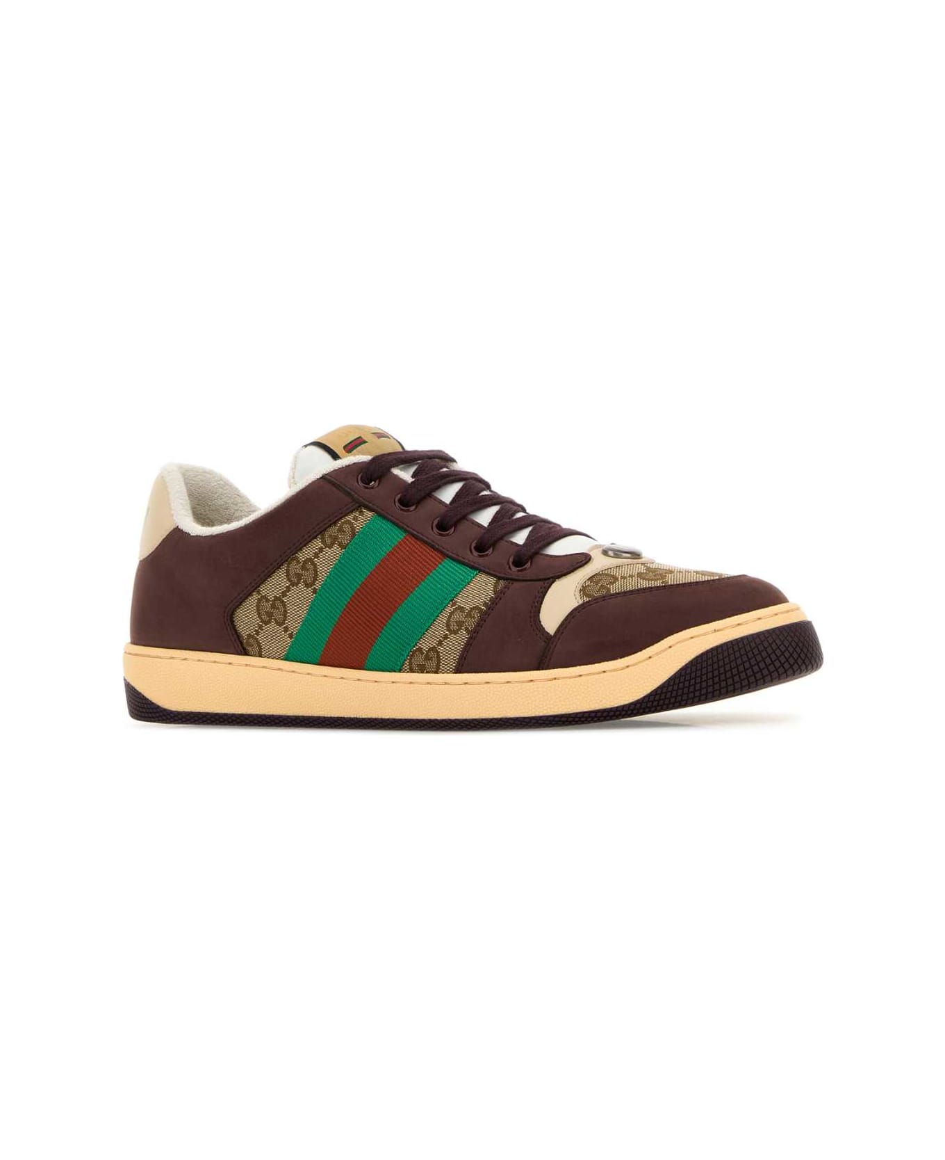 Gucci Multicolor Gg And Leather Sneakers - MULTI