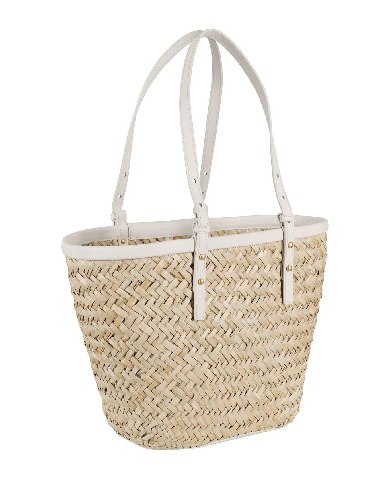 Pinko Love Summer Basket Bag - Q Bianco Seta\antique Gold