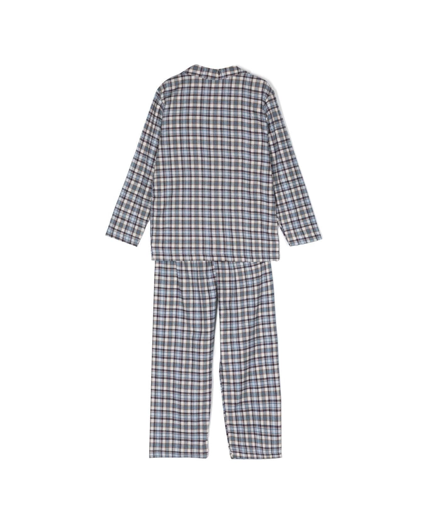 La Perla Check-print Long-sleeve Pyjamas - Gray
