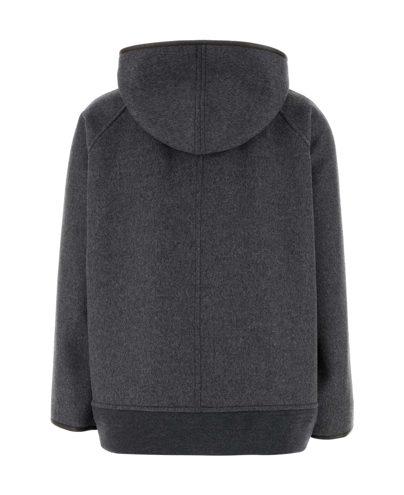 Bottega Veneta Dark Grey Wool Jacket - CHARCOALMELANGE