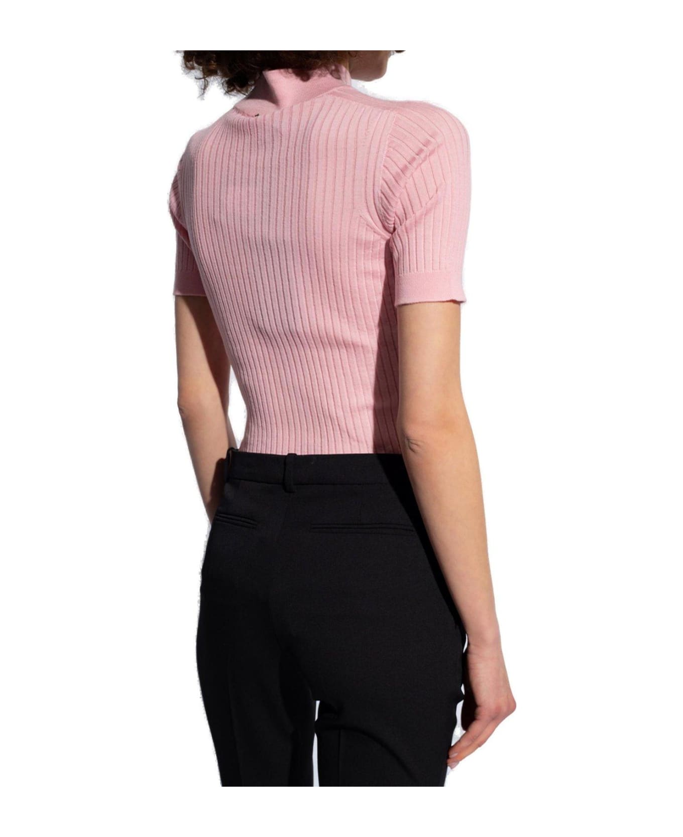 Versace Mock Neck Knitted Top - Rosa