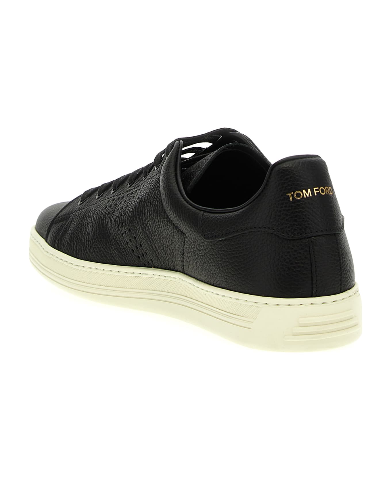 Tom Ford Logo Leather Sneakers - White/Black