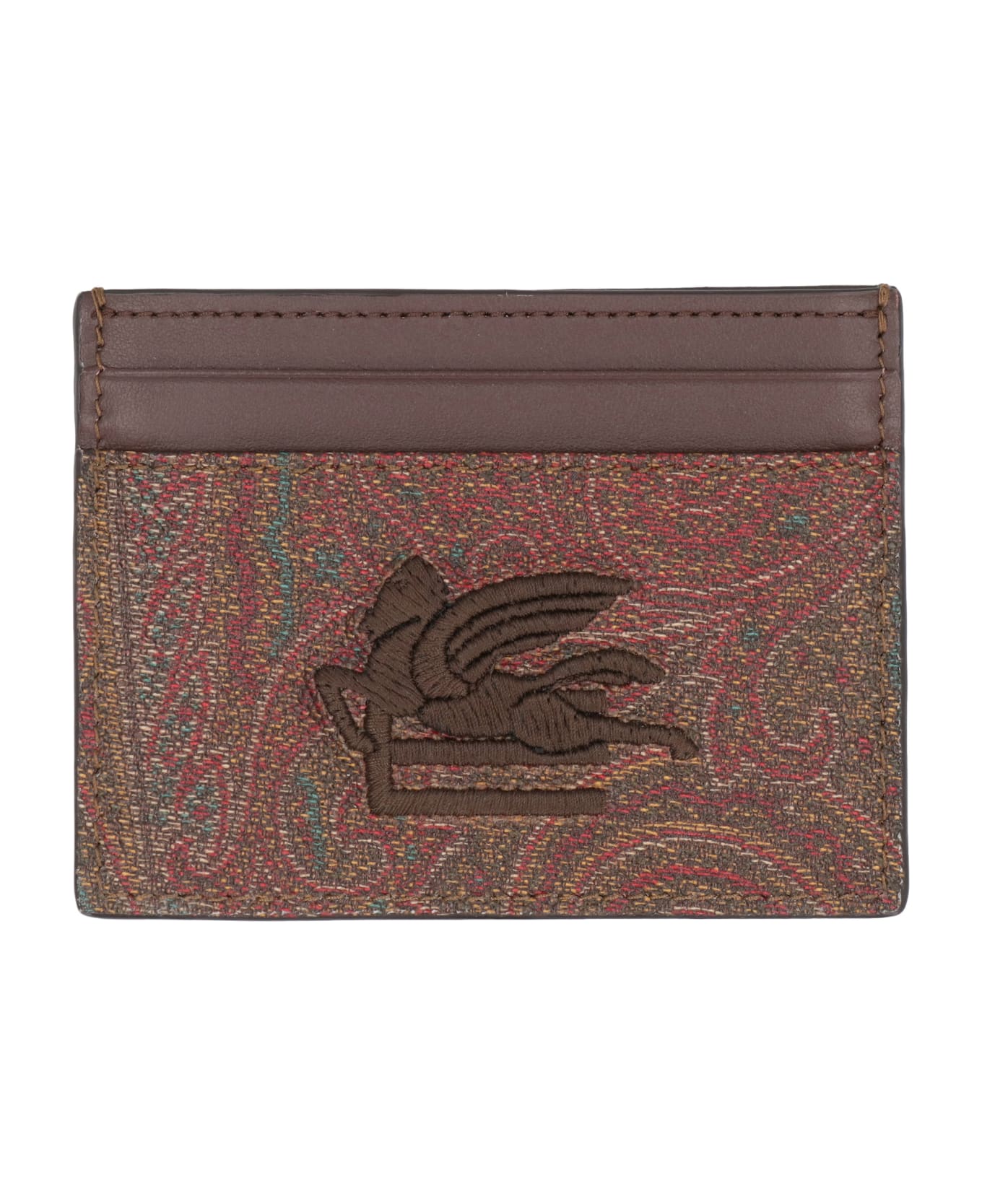 Etro Coated Canvas Card Holder - brown 財布