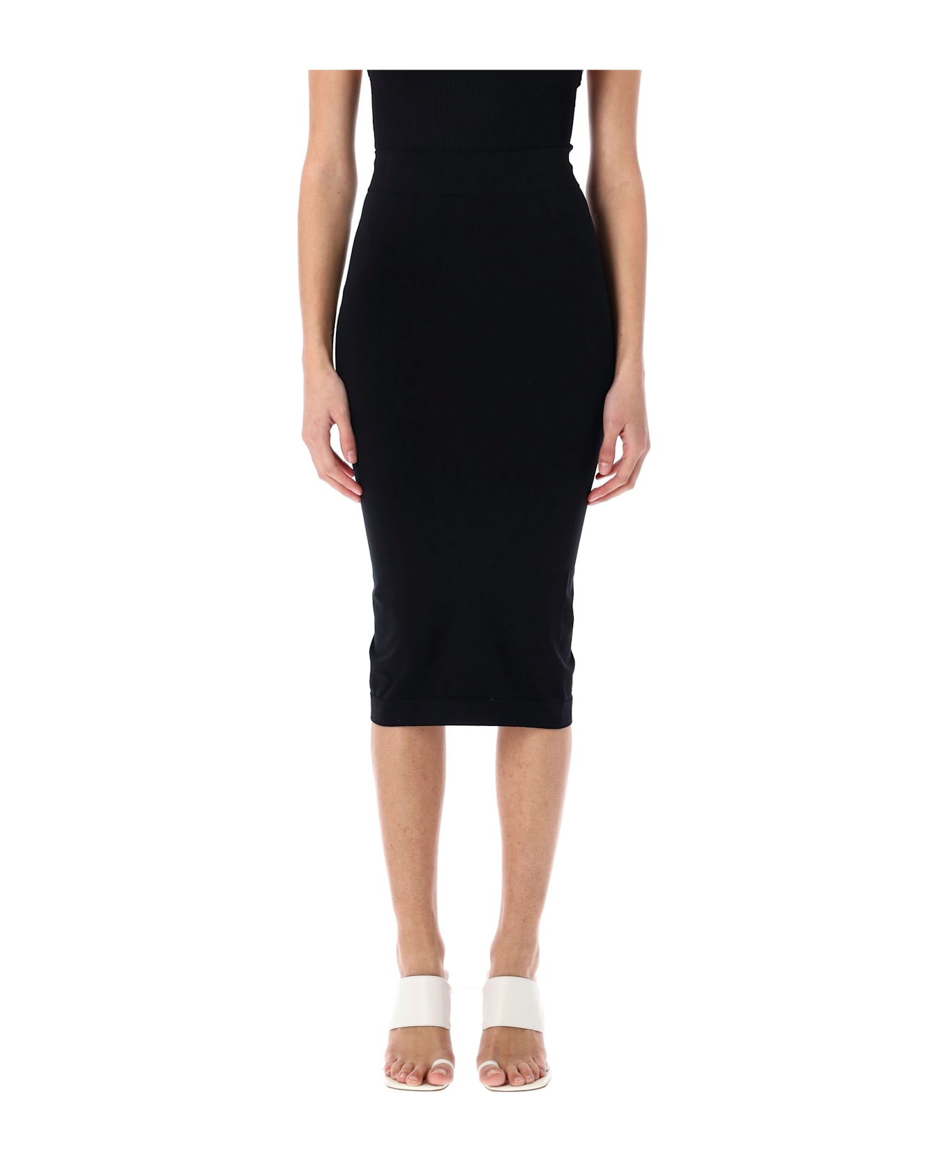 ANDREĀDAMO Sculpting Midi Skirt - BLACK