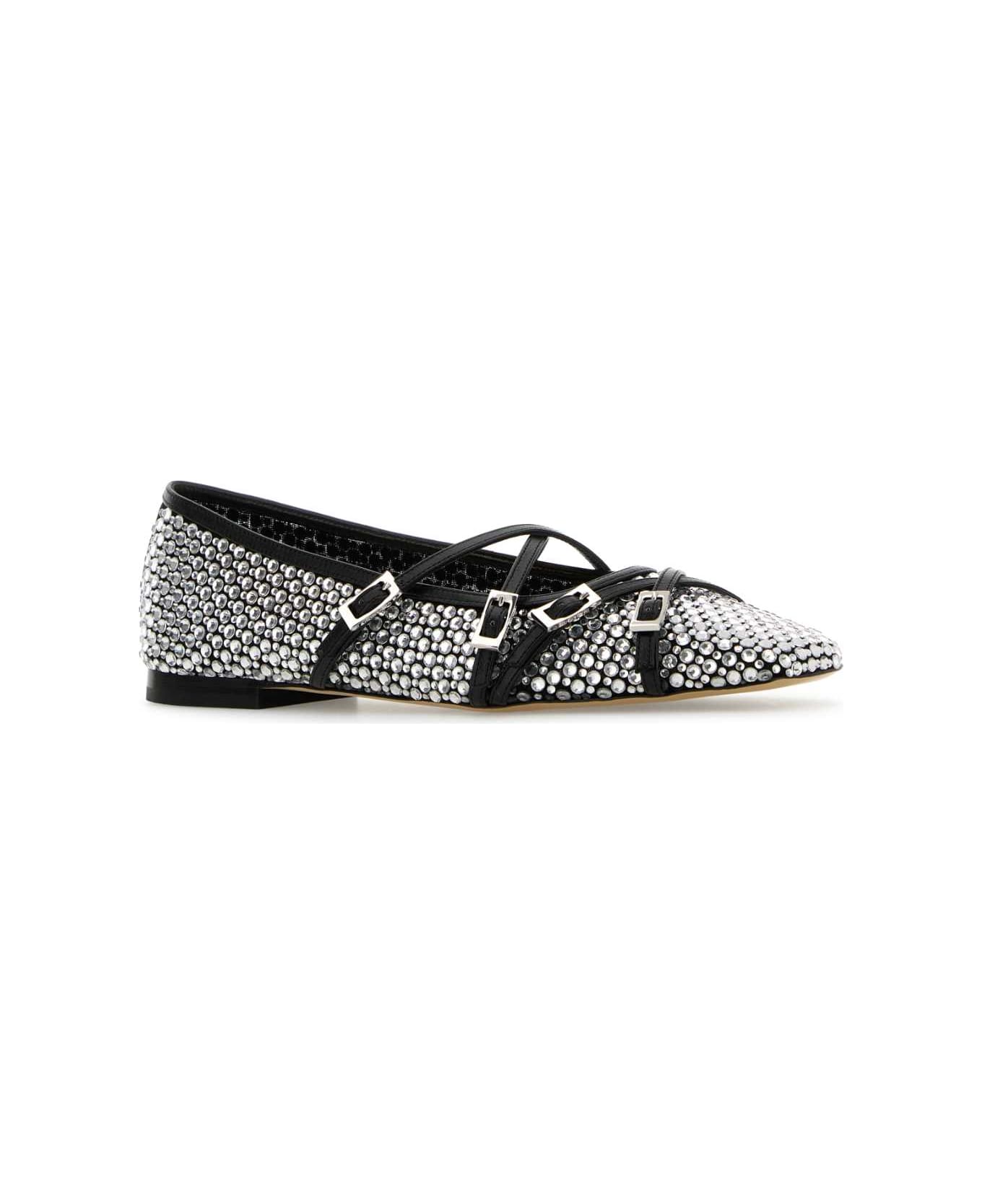 Mach 
Mach Embellished Fabric Ballerinas - BLACK