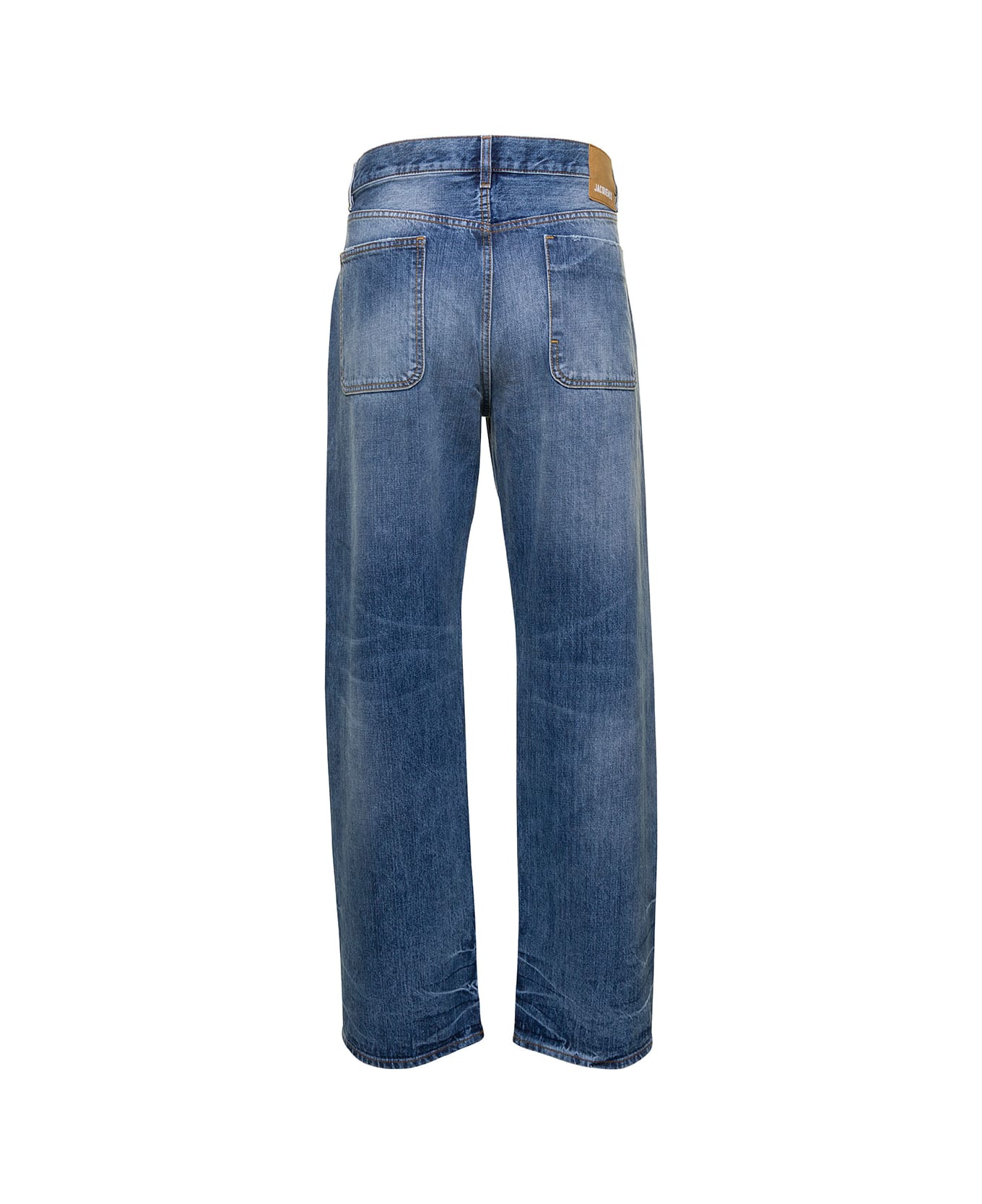 Jacquemus Blue Le De Nimes Suno Wide Leg Jeans In Cotton Man - Blu