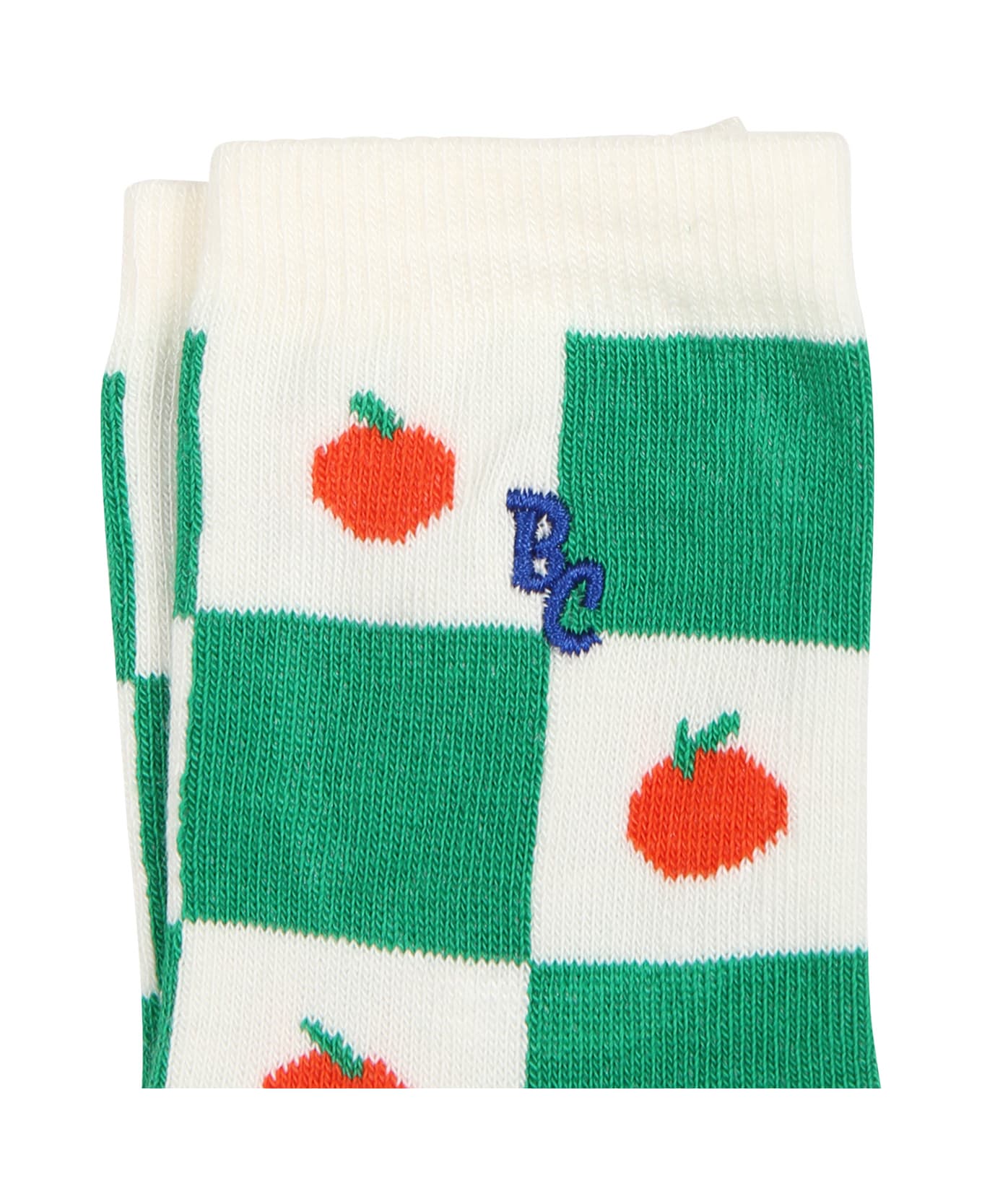 Bobo Choses Green Socks For Kids With Tomatoes - Multicolor