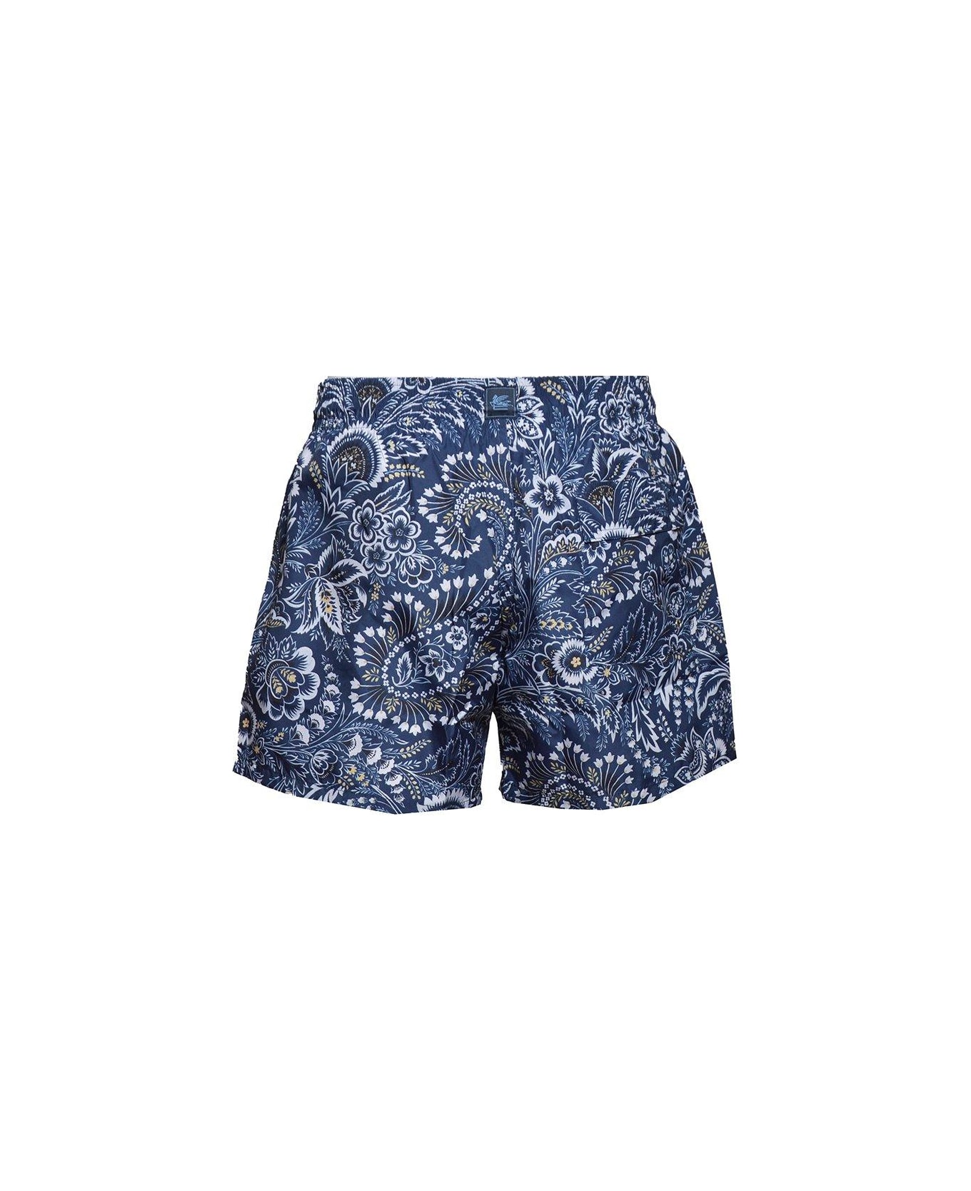 Etro Blue Paisley Print Swimwear - Blue ショートパンツ