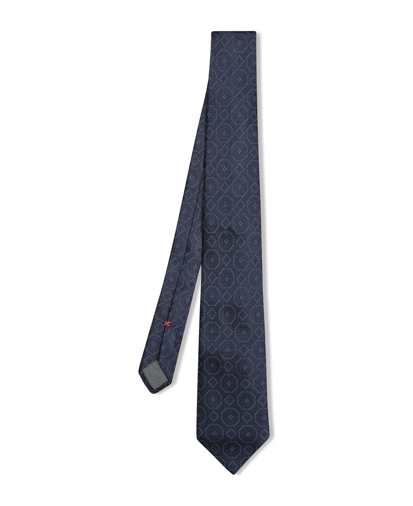 Brunello Cucinelli Blue Geometric Tie - Blue