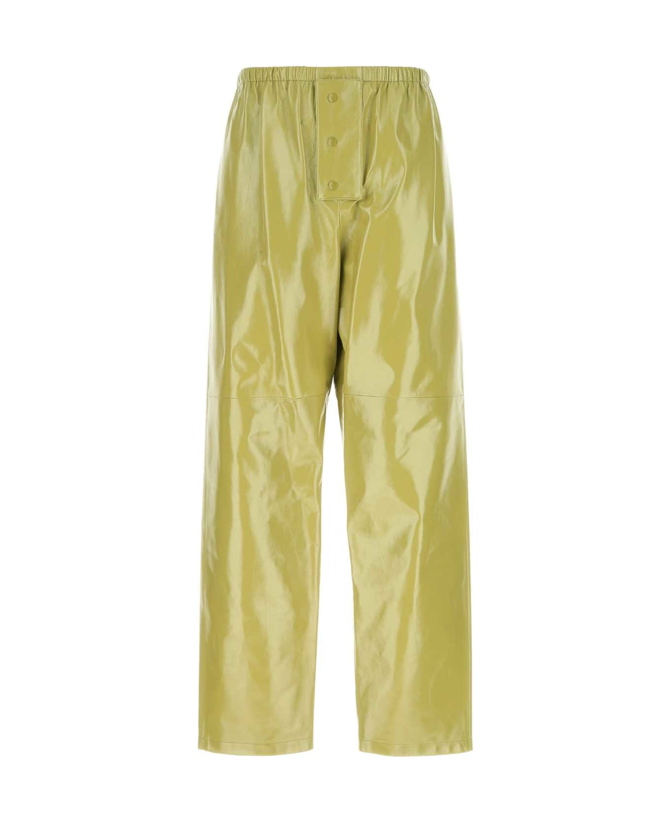 Prada Pistachio Green Nappa Leather Pant - F0362 ボトムス