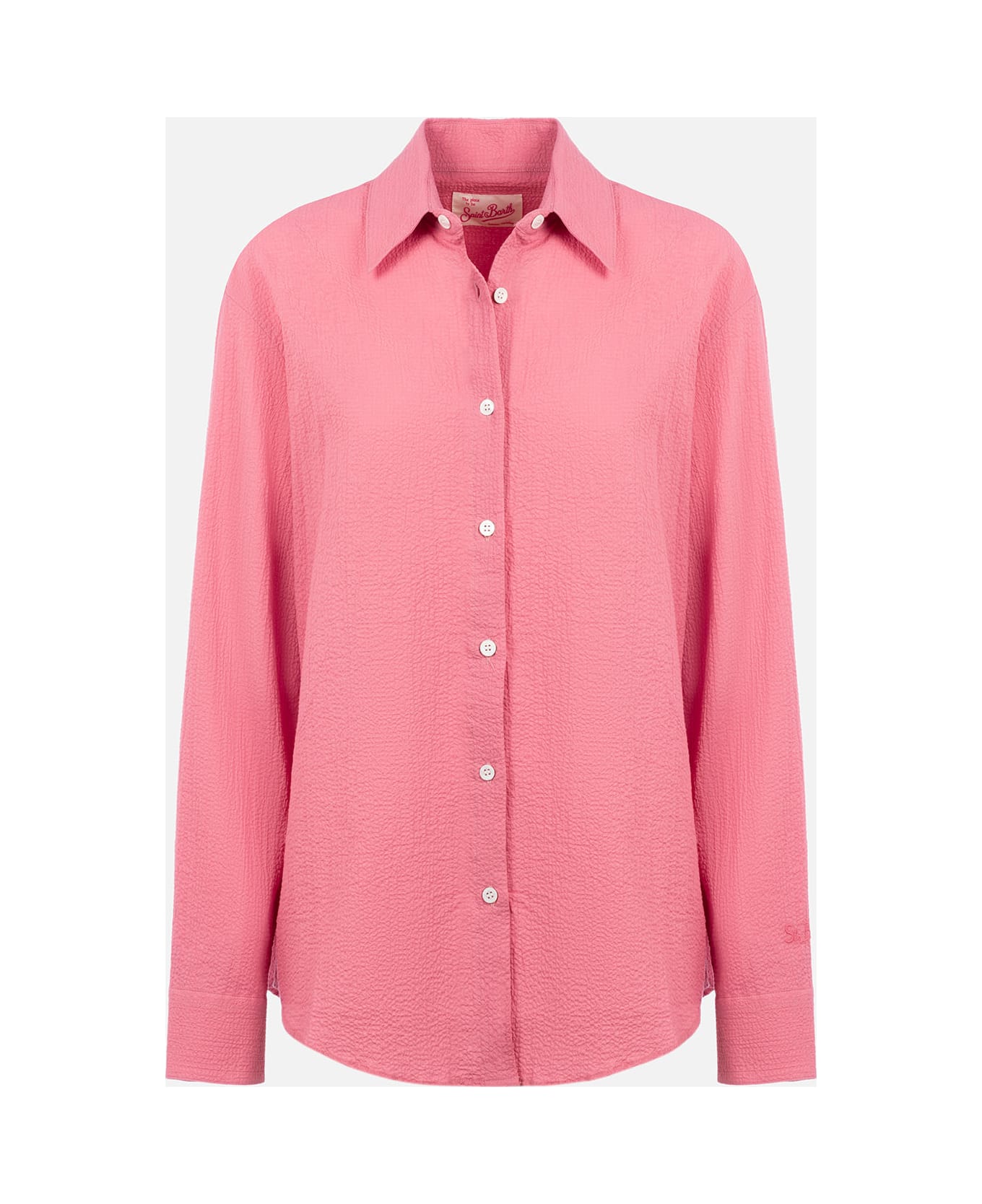 MC2 Saint Barth Woman Pink Seersucker Shirt Aisha - PINK