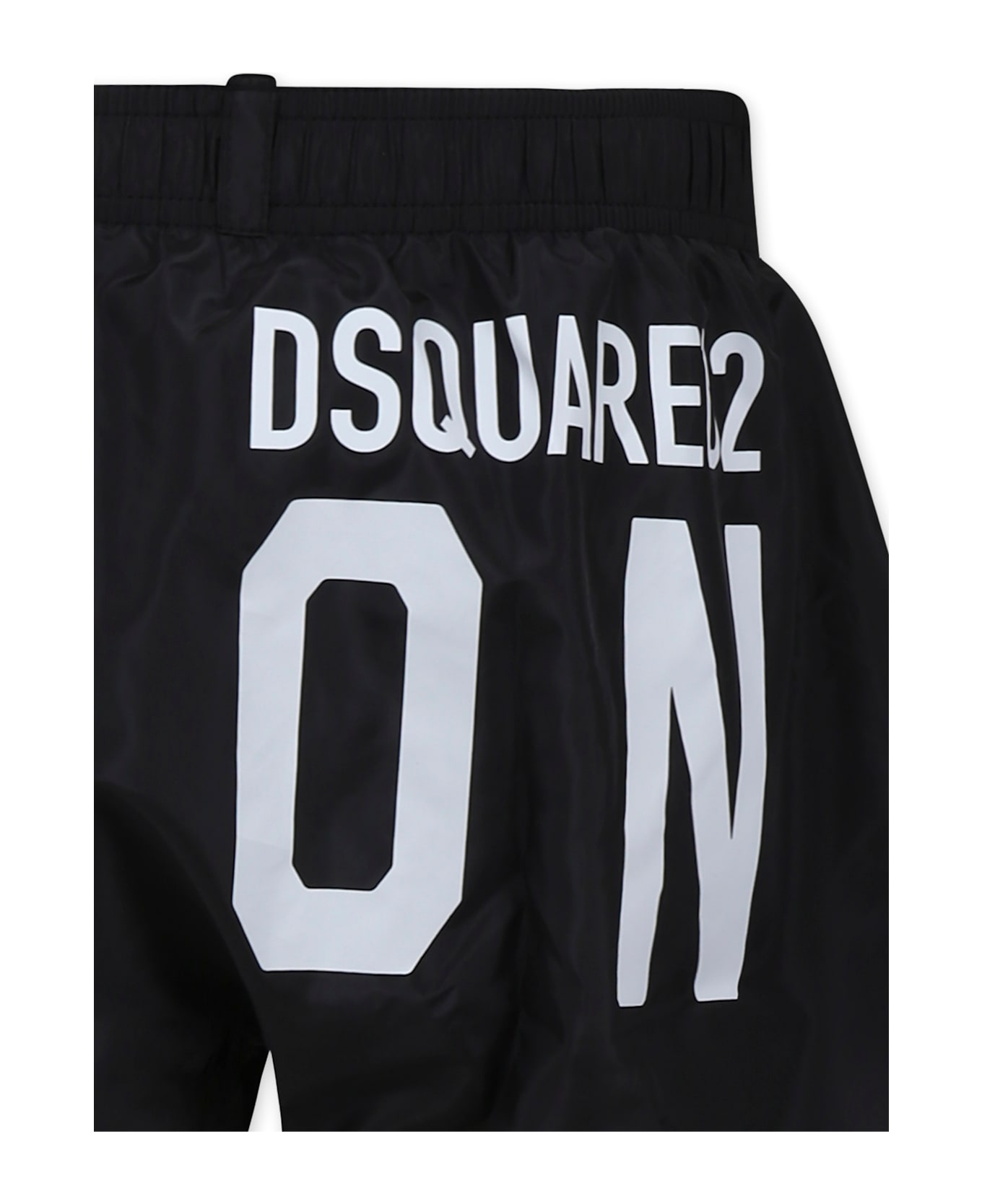 Dsquared2 Black Swim Shorts For Boy With Logo - Black