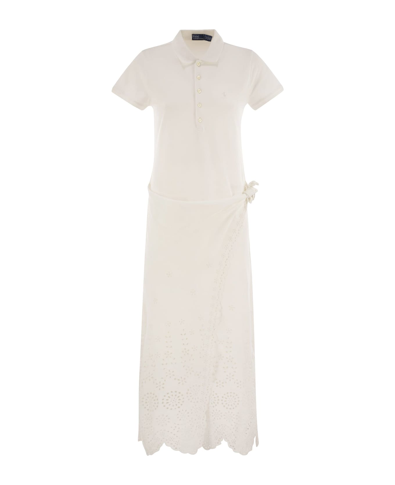 Polo Ralph Lauren Openwork Pique Polo Shirt Dress - White