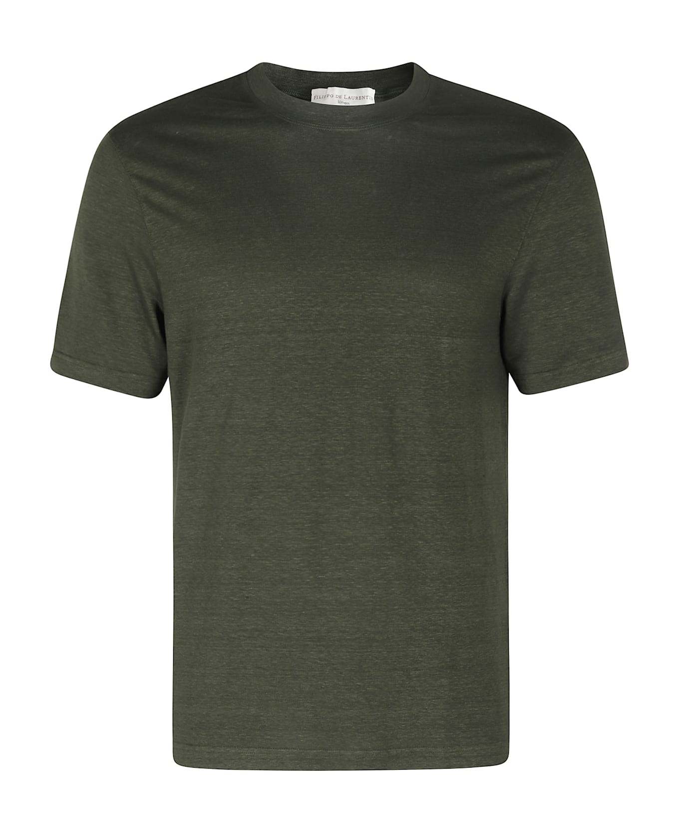 Filippo De Laurentiis Tshirt Mm Lino Stretch - Verde Bosco