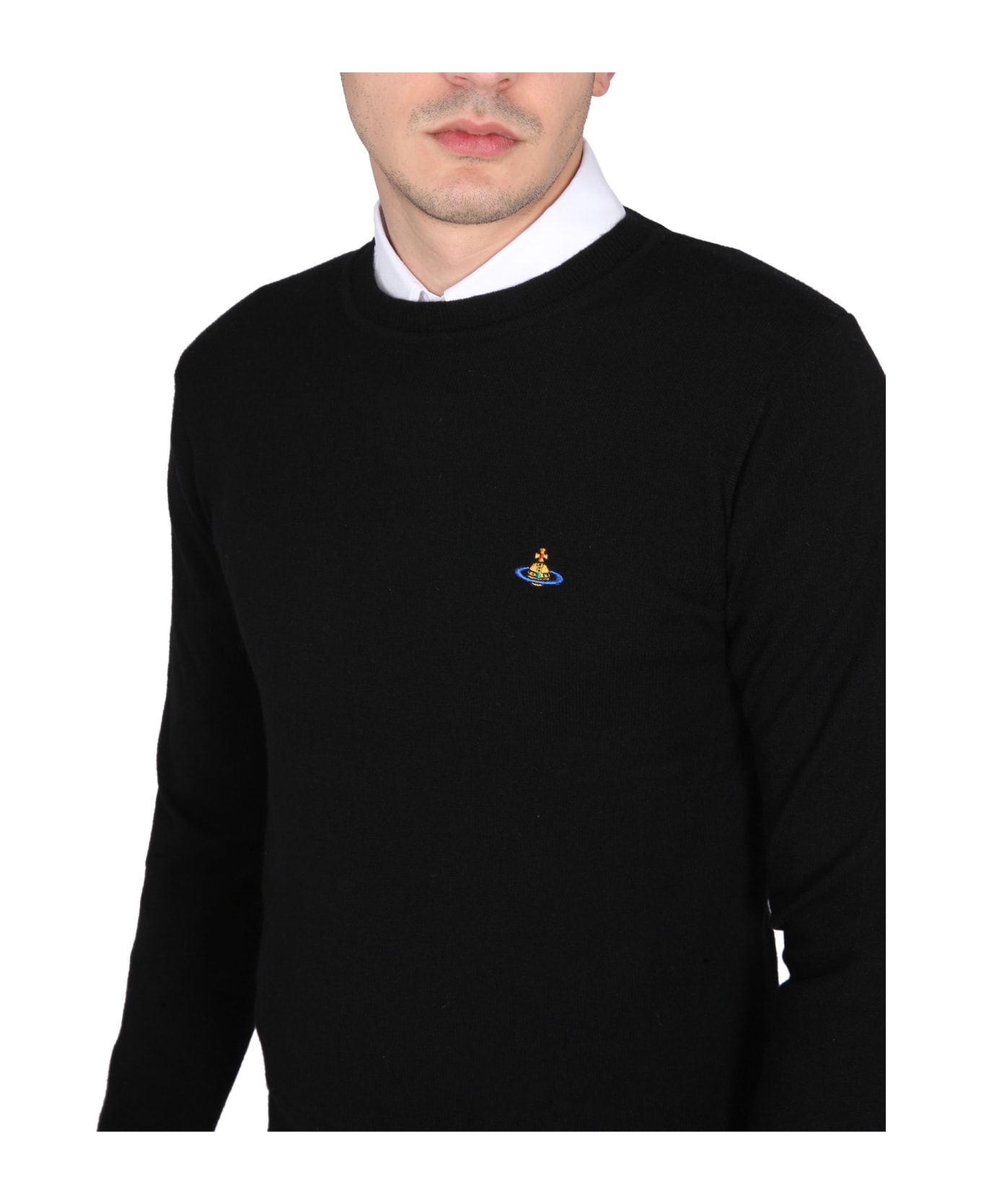 Vivienne Westwood Jersey With Logo Embroidery - Black