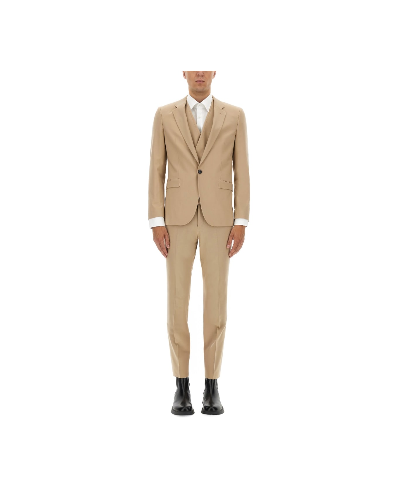 Hugo Boss Slim Fit Three Piece Suit - BEIGE