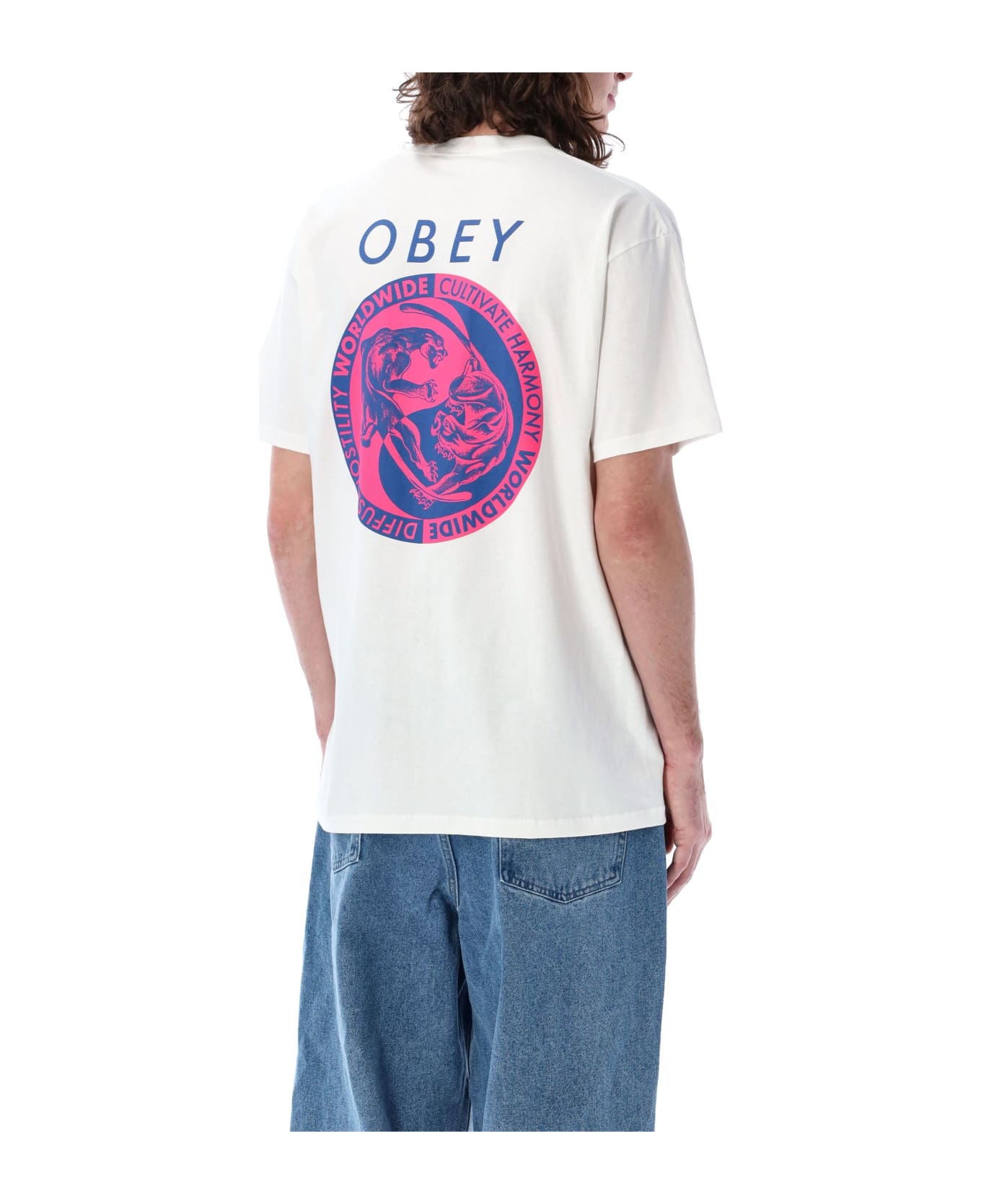 Obey Yin Yang Panthers T-shirt - WHITE