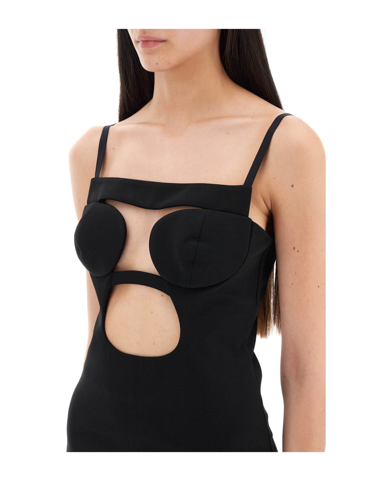 Nensi Dojaka Cut-out Top With Padded Cup - BLACK (Black) トップス
