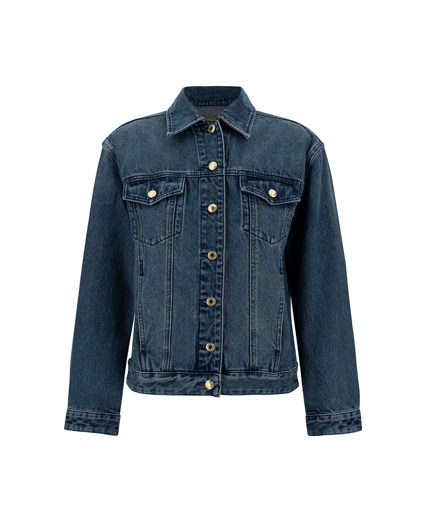 MICHAEL Michael Kors Blue Jacket With Classic Collar And Buttons In Cotton Denim Woman - Blu