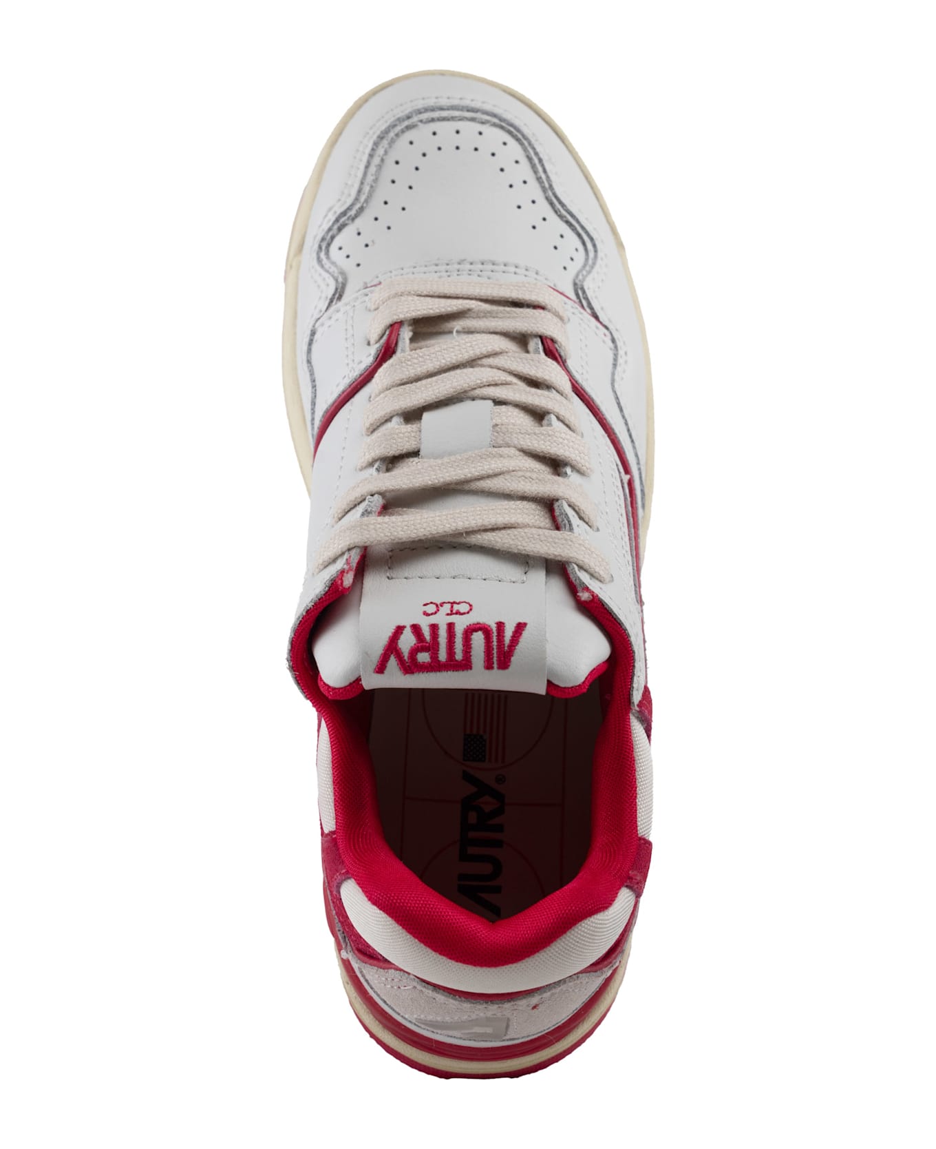 Autry Clc Sneakers In Leather And Suede - White