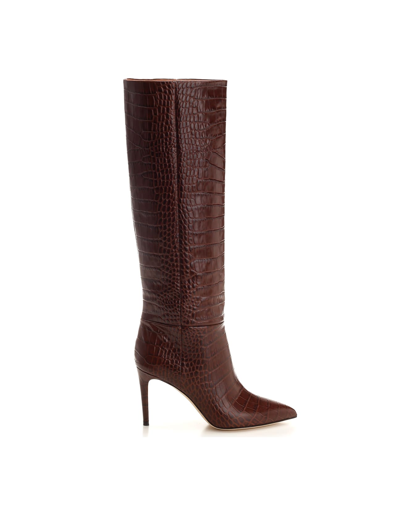 Paris Texas Embossed Leather Boots - BROWN