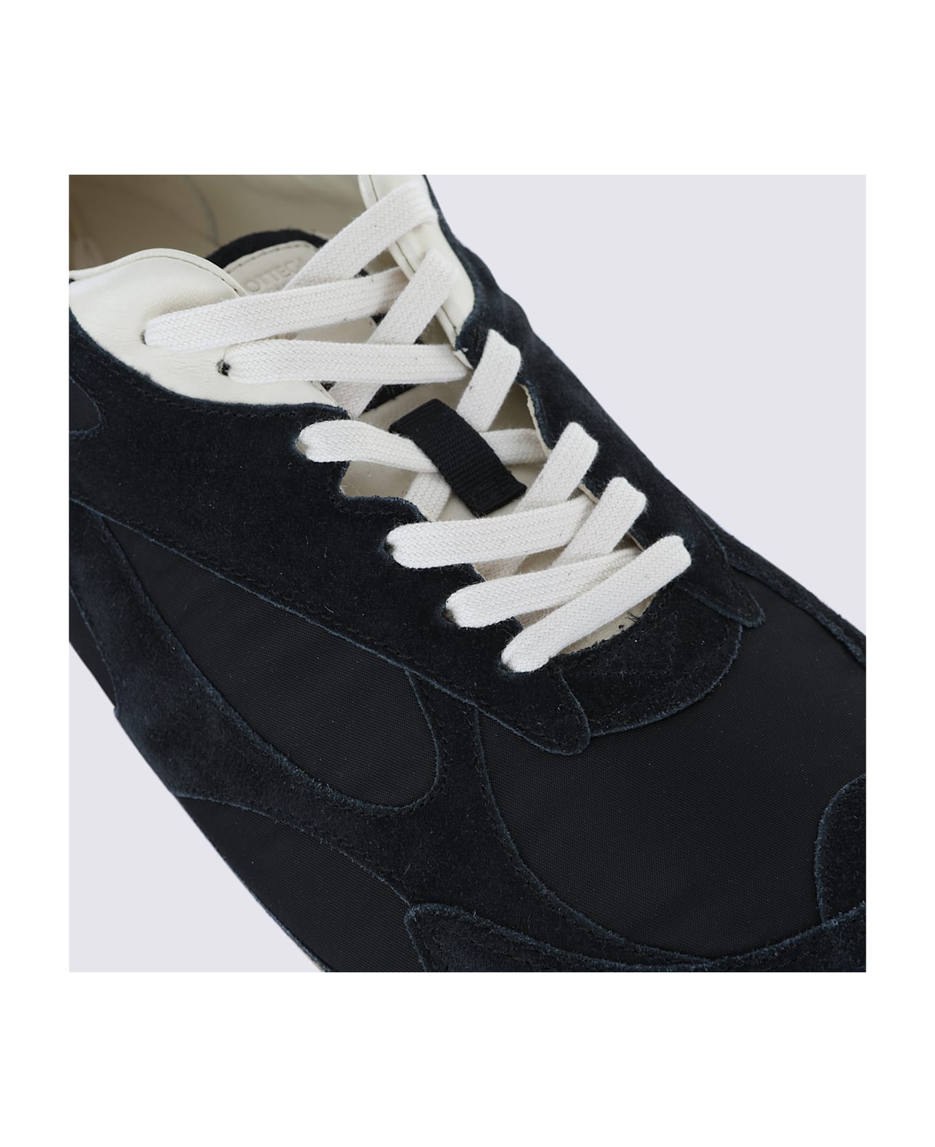 Bottega Veneta Black And Navy Suede Orbit Flash Sneakers - Black