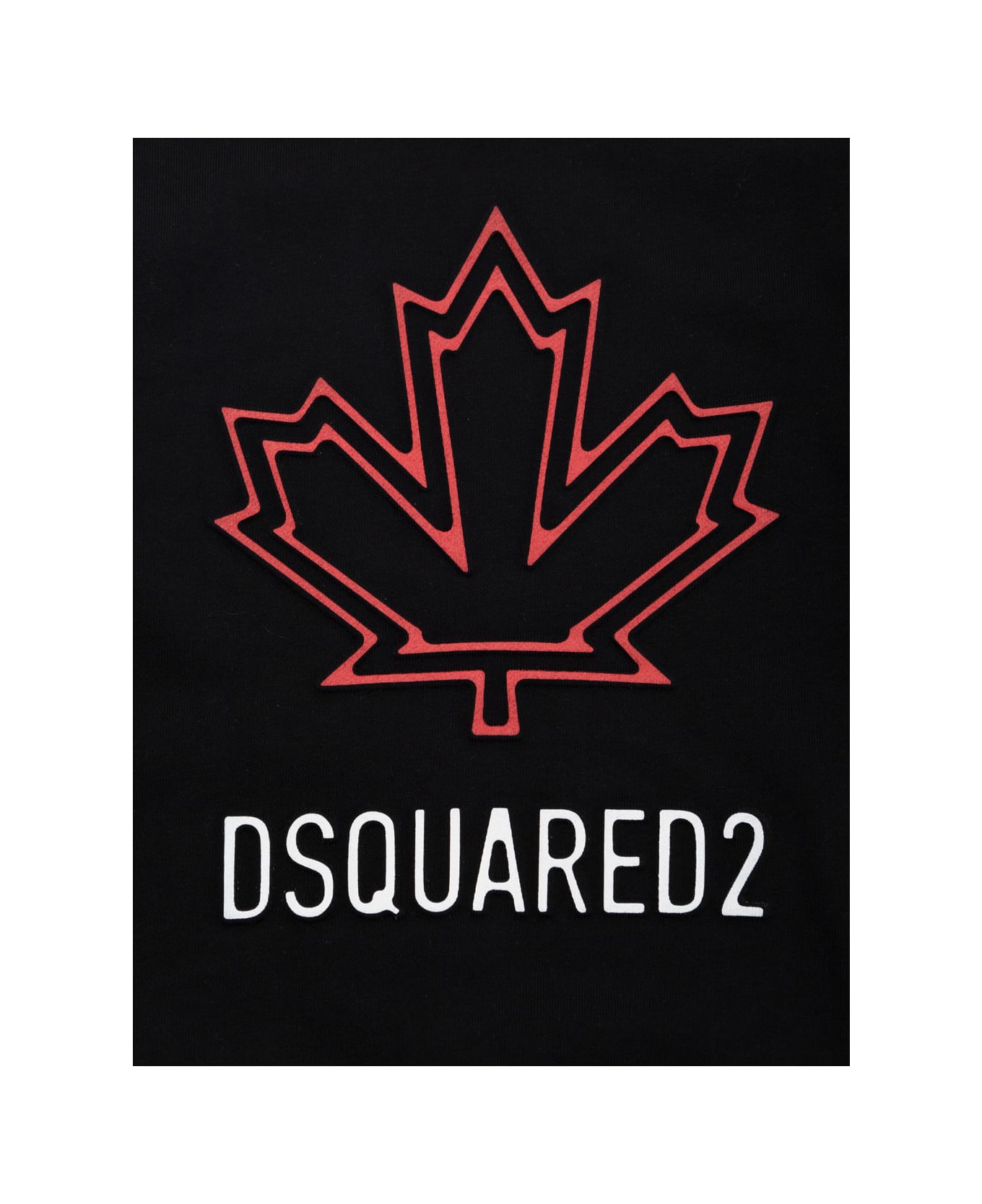 Dsquared2 Black Crewneck T-shirt With Maxi Logo Print On The Front In Cotton Boy - Black
