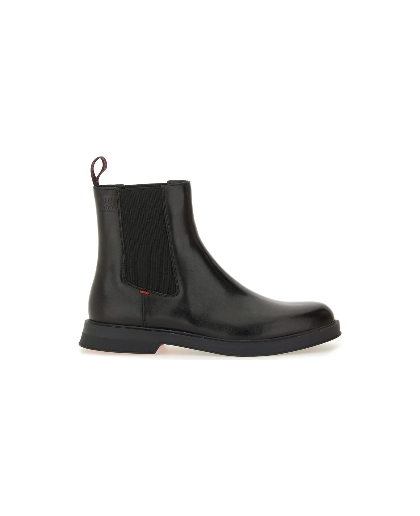Hugo Boss Leather Chelsea Boot - BLACK