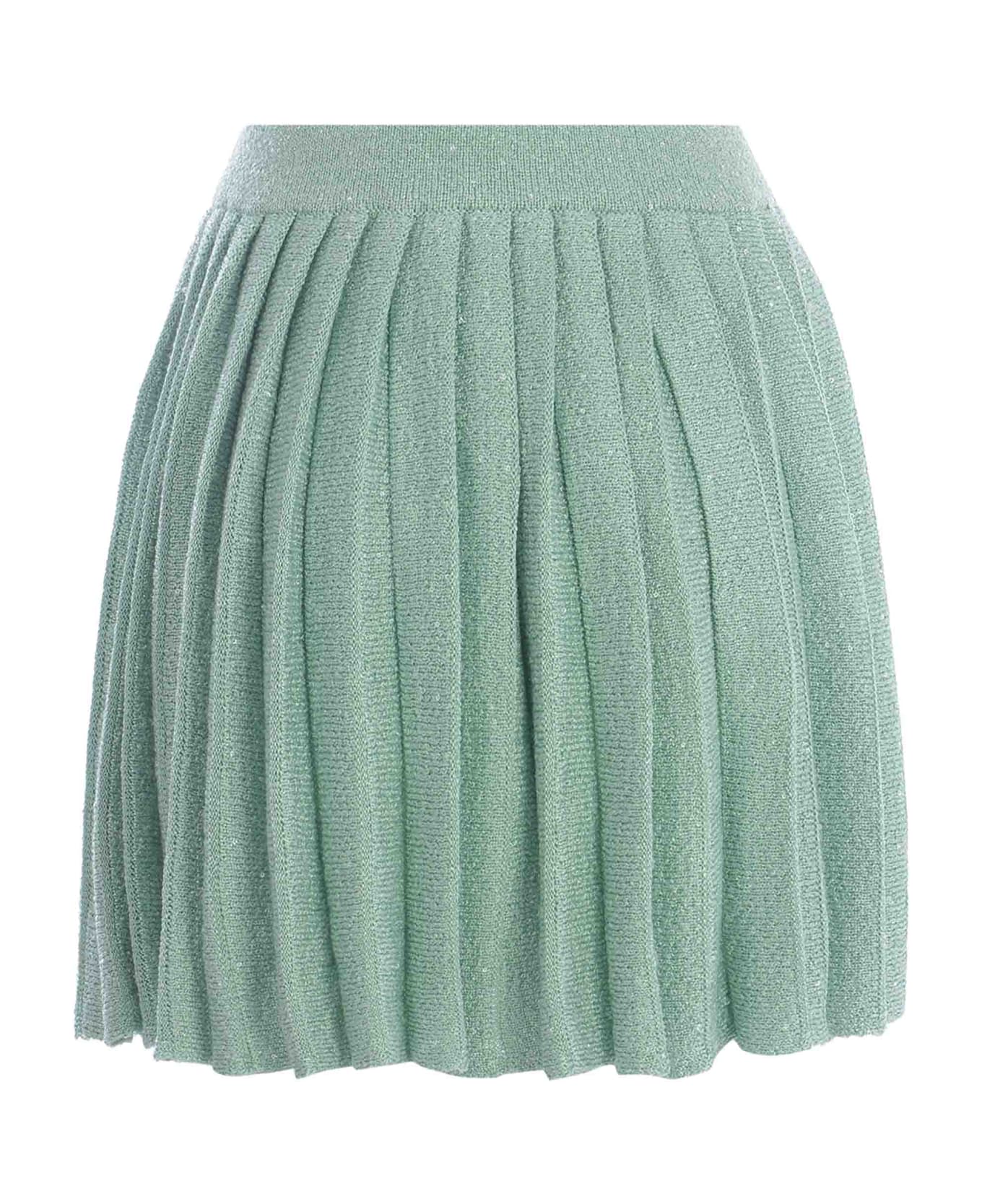 self-portrait Skirt Self-portrait "pailettes" Made Of Knitted Fabric - Verde menta