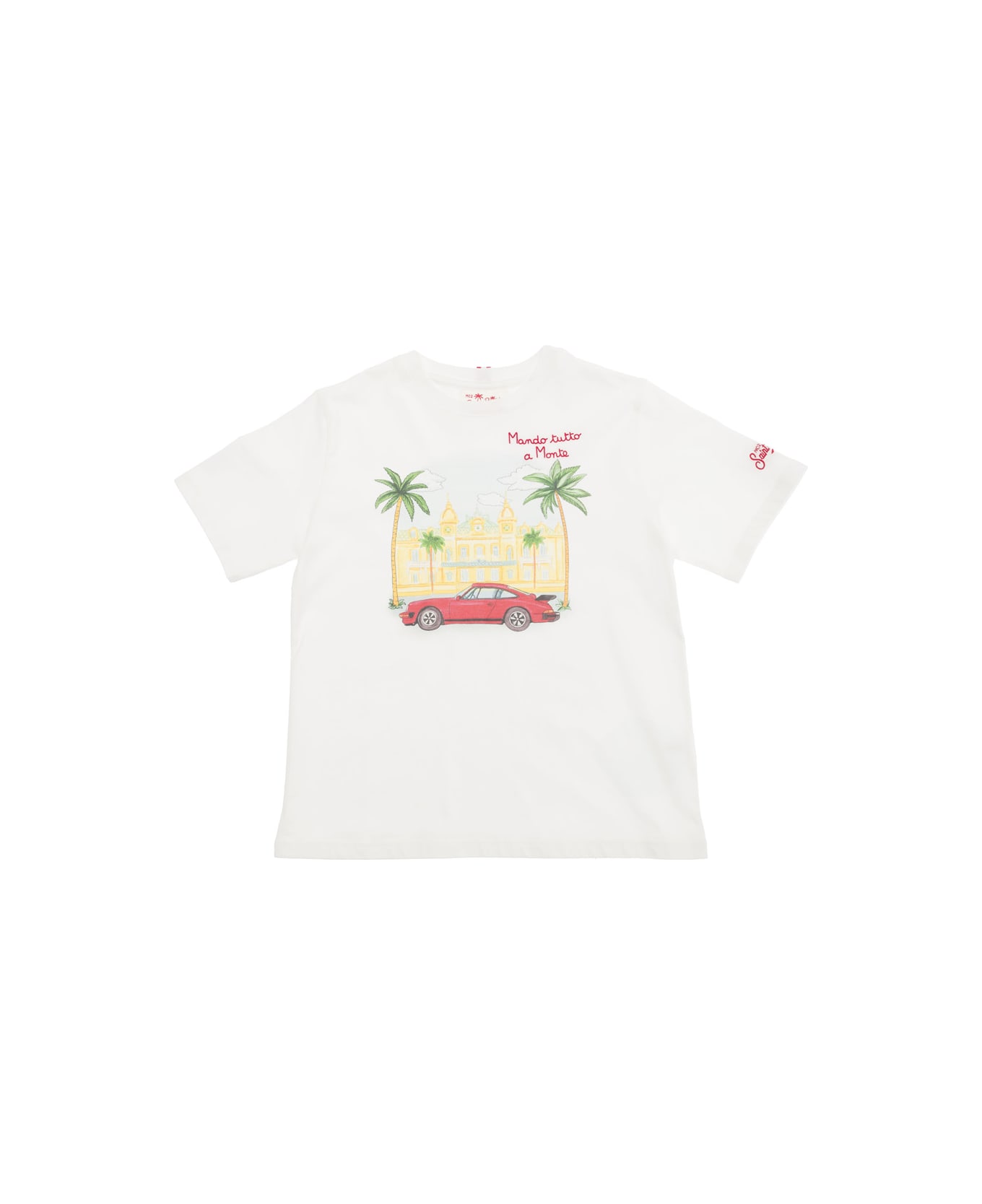 MC2 Saint Barth White T-shirt With 'mando Tutto A Monte' Embroidery In Jersey Baby - White