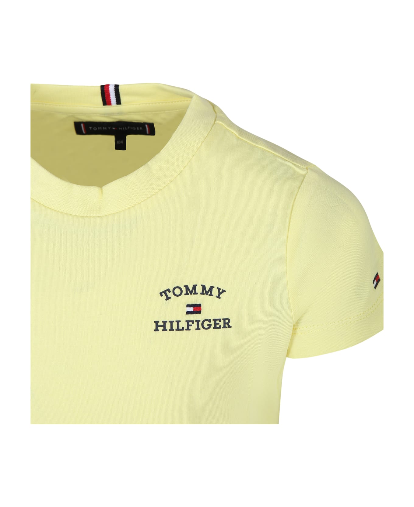 Tommy Hilfiger T-shirt Jaune Pour Garçon Avec Logo - Yellow