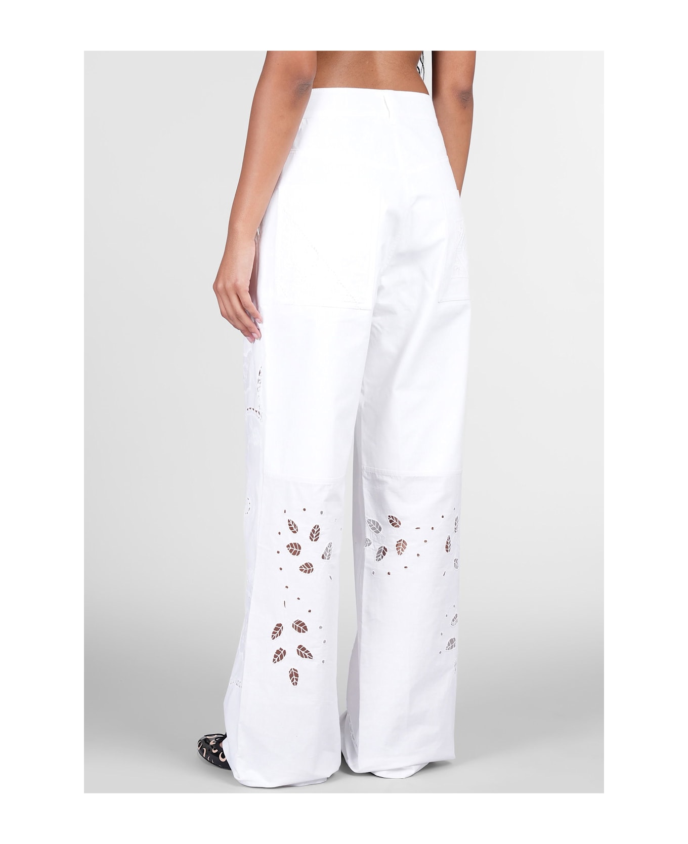 Marine Serre Pants In White Cotton - white