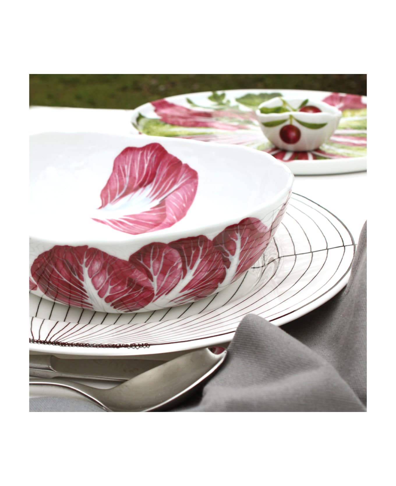Taitù Rectangular Platter ERBETTE - Dieta Mediterranea Vegetables Collection - Multicolor