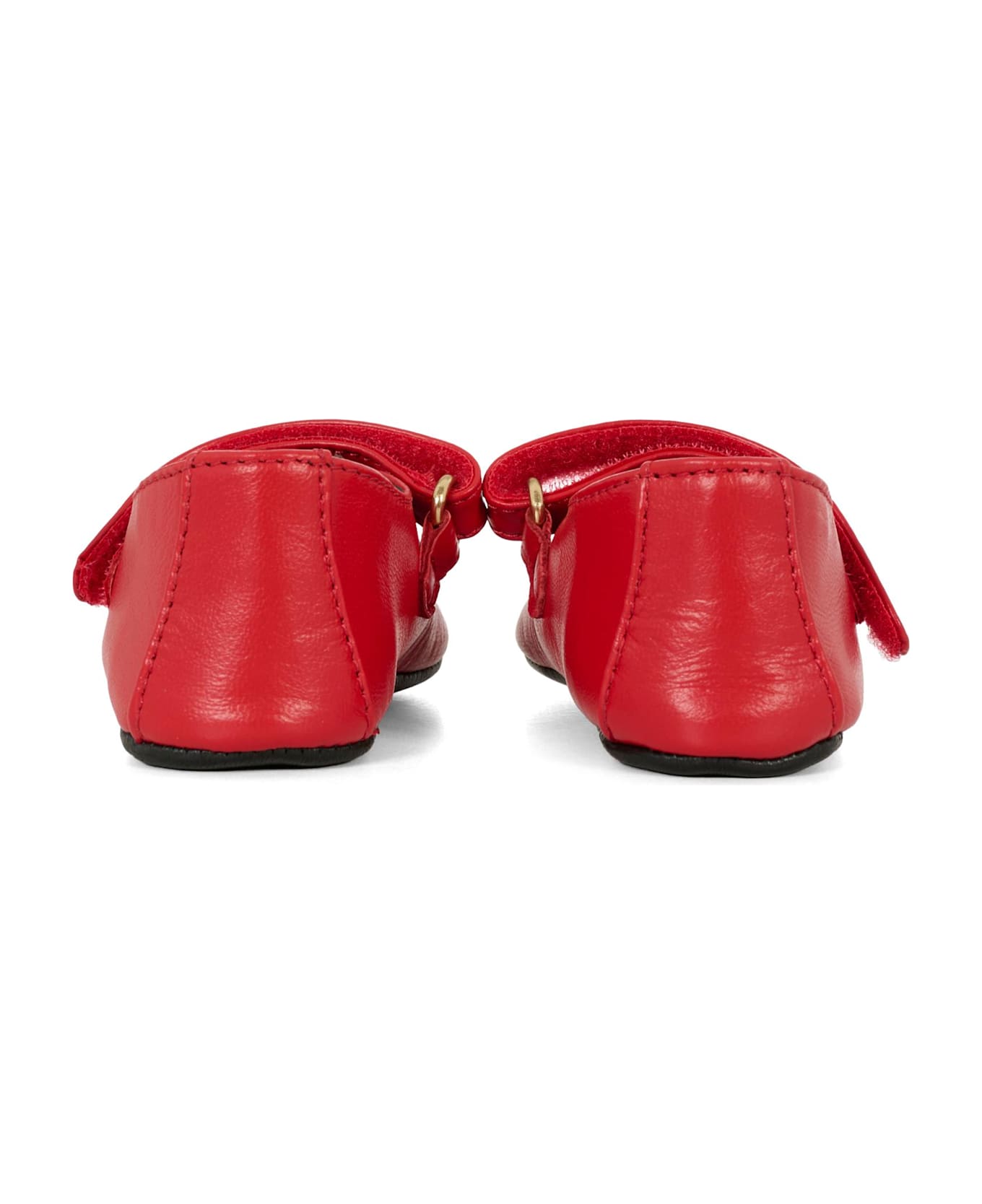 Moschino Red Ballet Flats For Girl With Teddy Bear - Red