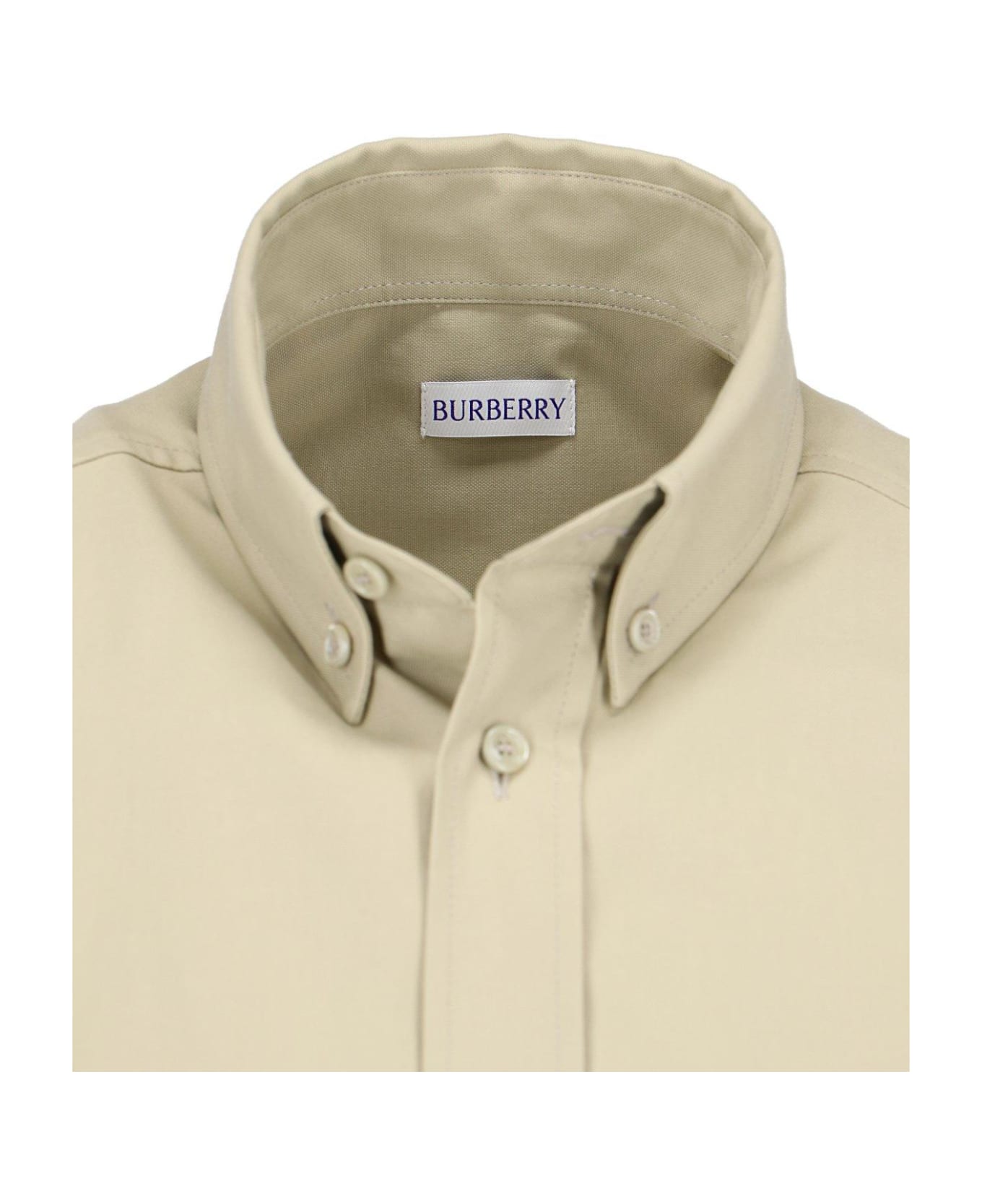 Burberry Logo-embroidered Short Sleeved Poplin Shirt - Green シャツ