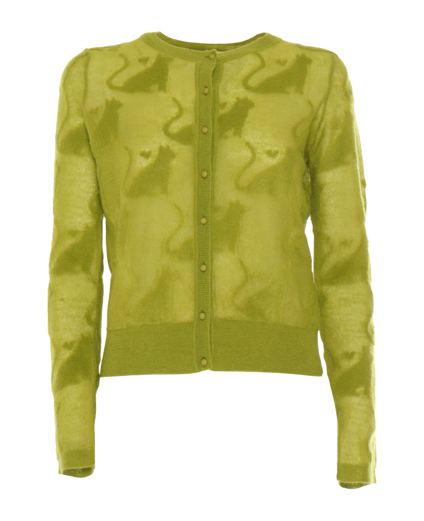 Max Mara Studio Alvaro Lime Green Cardigan - VERDEAVOCADO
