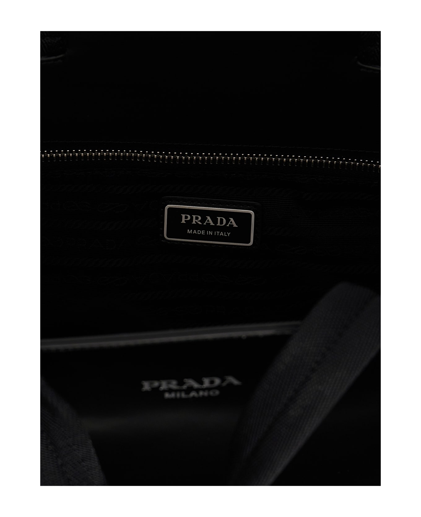 Prada Leather + Bottle Shopping Bag - Black トートバッグ