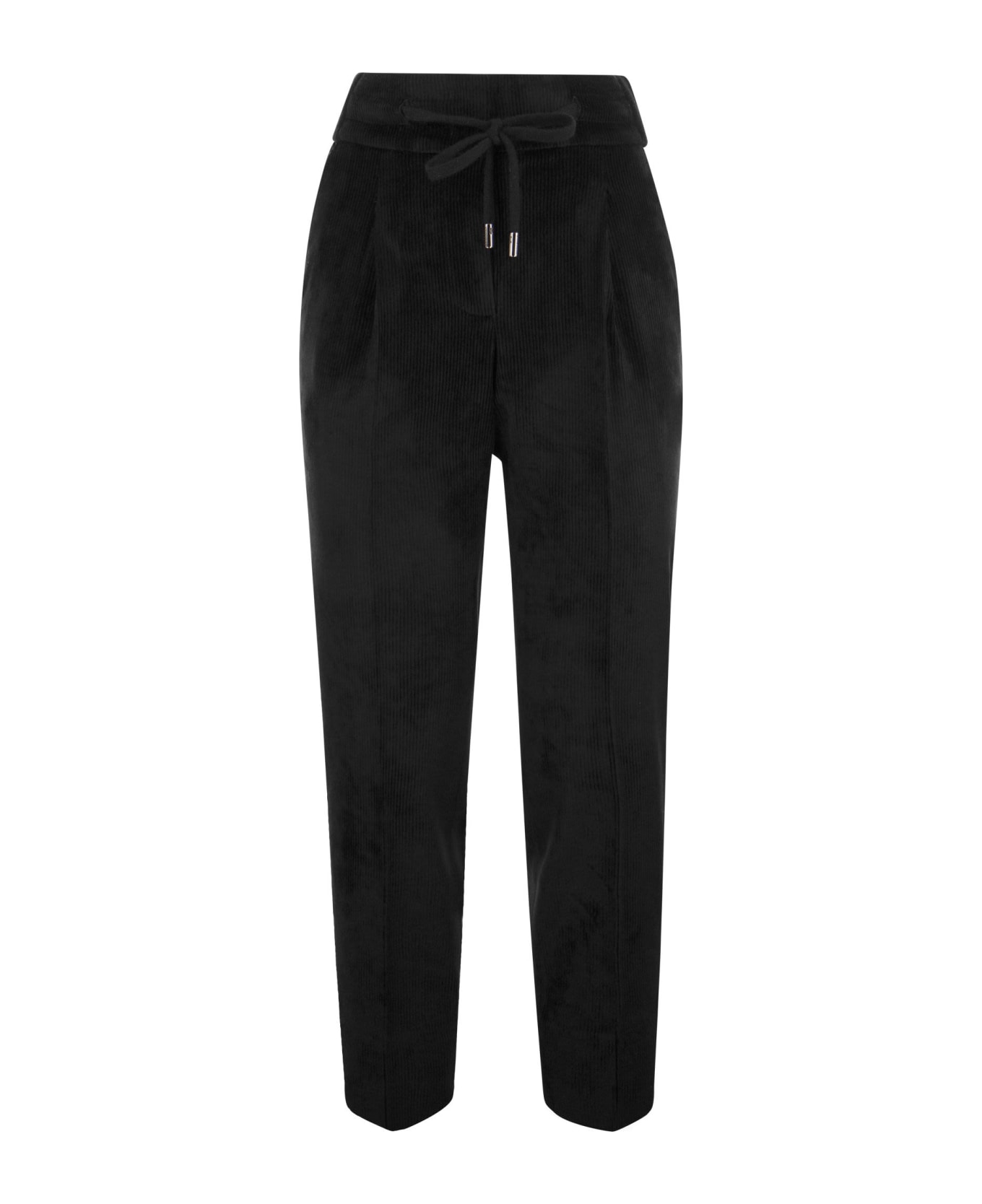 Peserico Corduroy Pull-up Trousers - Black