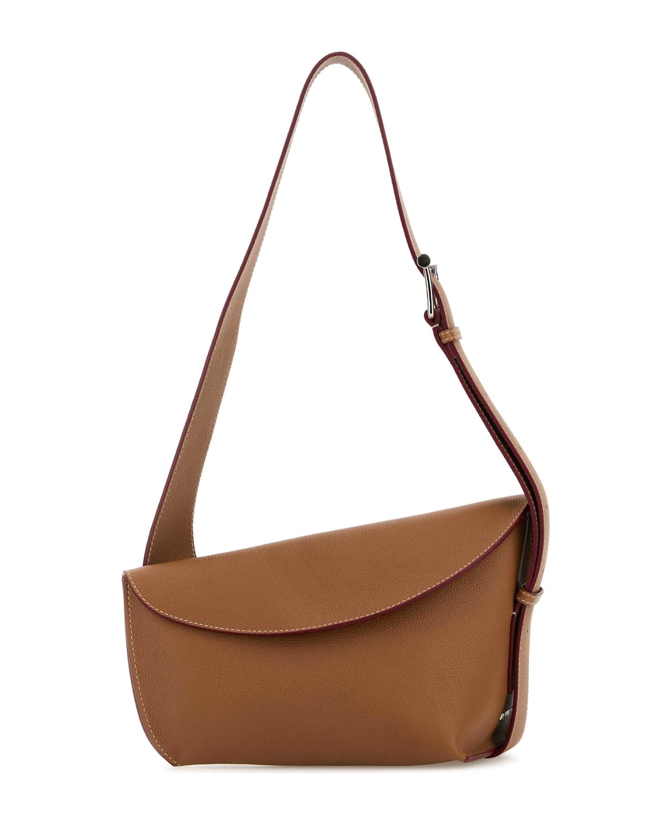 Alexander McQueen Caramel Large Sling T-bar Crossbody Bag - PECANSILVER
