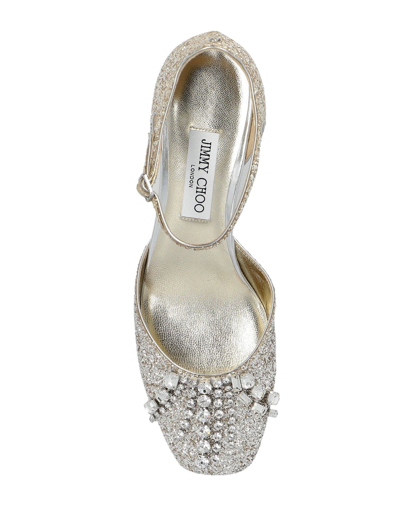 Jimmy Choo Embellished Ankle Strap Pumps - GOLD