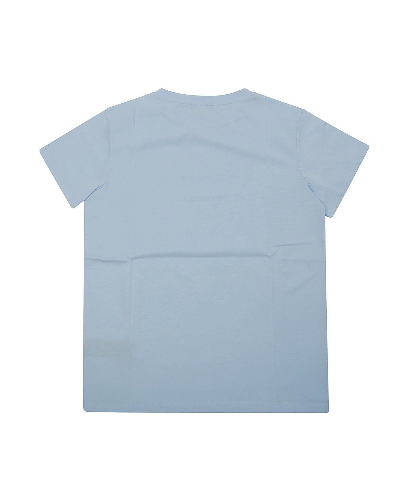 Balmain Holographic Logo Crewneck T-shirt - Light blue Tシャツ＆ポロシャツ