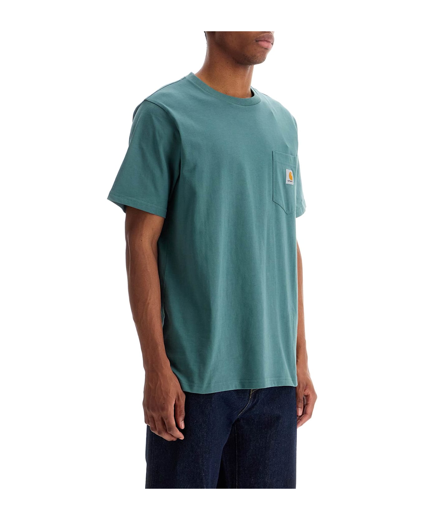 Carhartt T-shirt With Chest Pocket - SILVER PINE (Green)