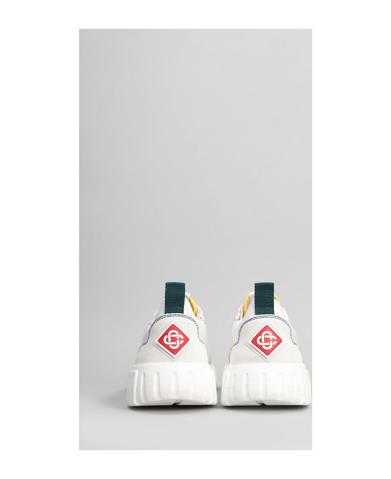 Casablanca Court Sneakers In White Leather - white