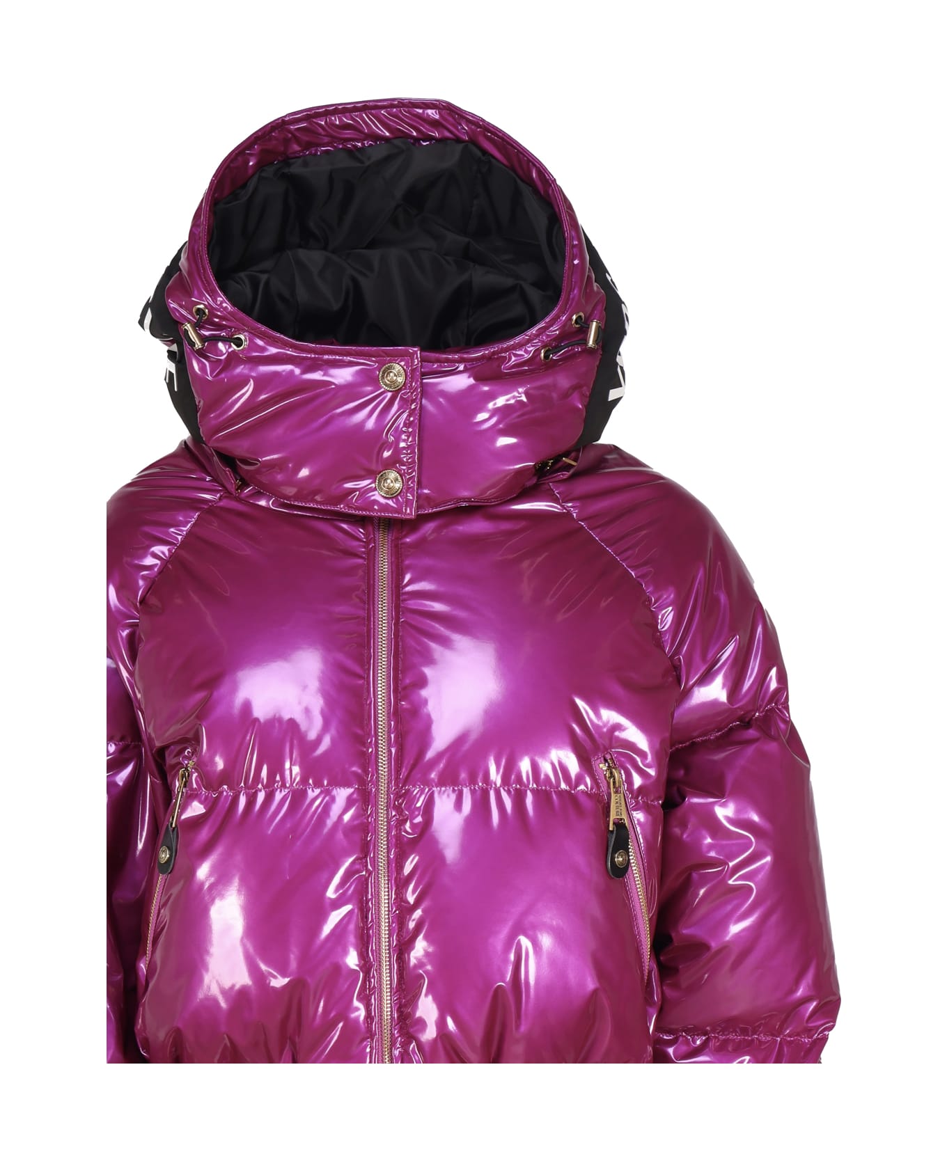 Versace Jeans Couture Vinyl Effect Padded Bomber Jacket - PURPLE