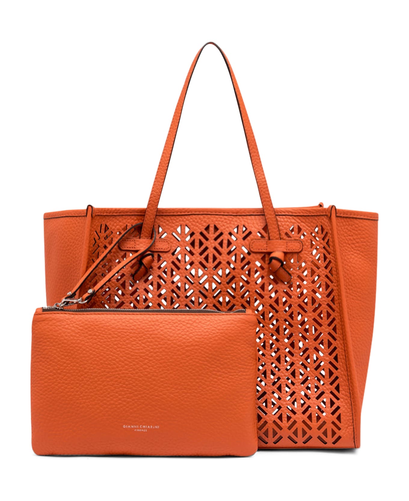 Gianni Chiarini Marcella Smooth Leather Tote Bag - Coral