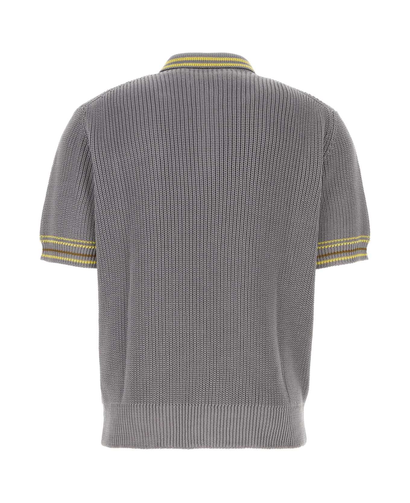 Marni Dark Grey Cotton Polo Shirt - MERCURY
