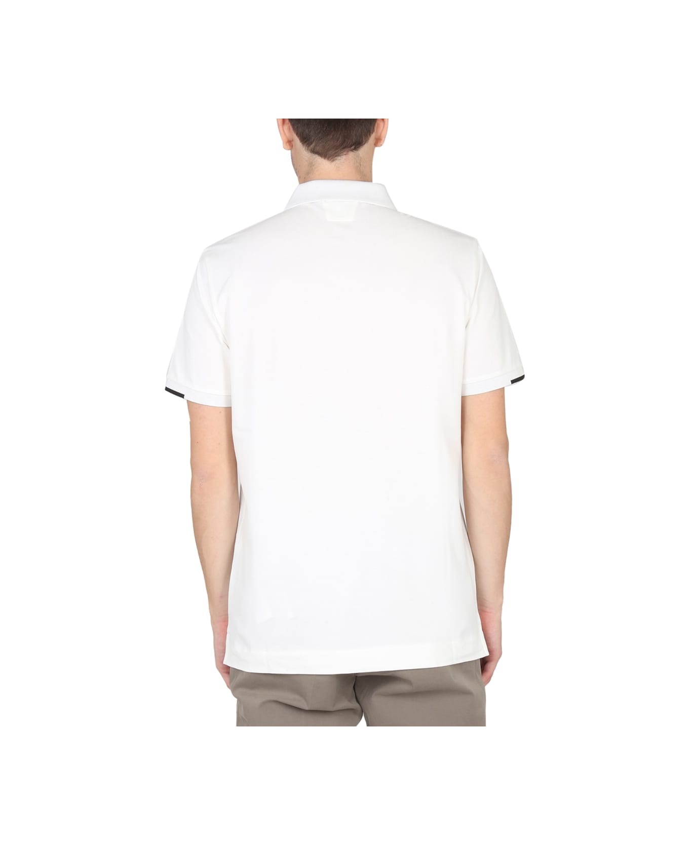 C.P. Company Polo With Logo Patch - WHITE