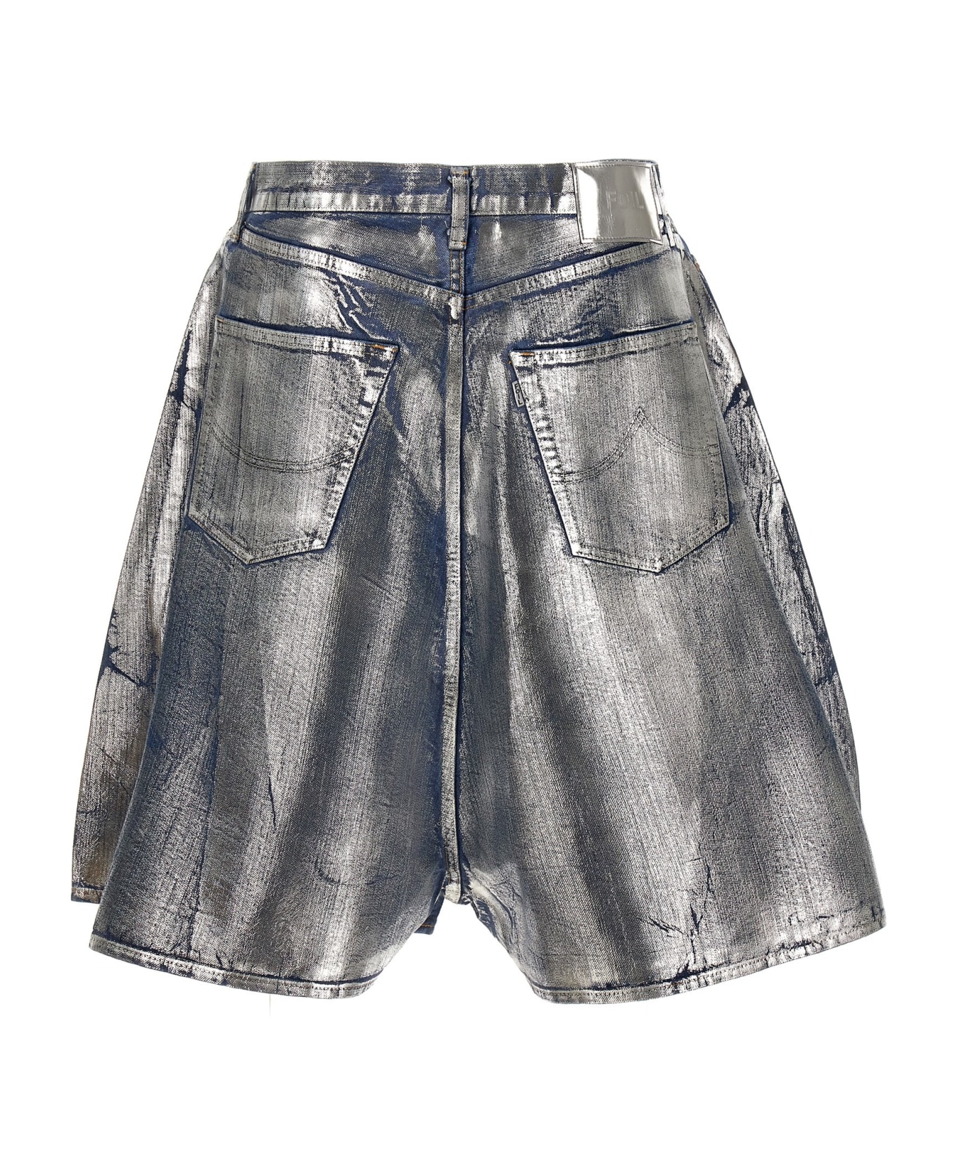 doublet 'foil Denim' Bermuda Shorts - Silver ショートパンツ